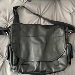 Men’s Cole Haan black leather messenger bag